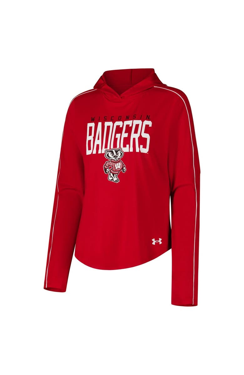Under Armour Women's Under Armour Red Wisconsin Badgers Gameday Knockout Long Sleeve Hooded T-Shirt, Alternate, color, Red