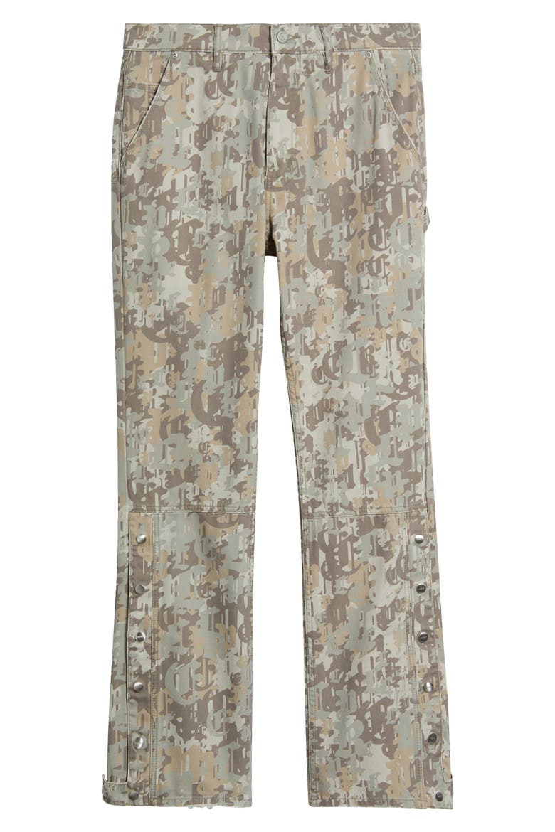 Logo Camo Snap Hem Cotton Twill Carpenter Pants, Alternate, color, MULTI