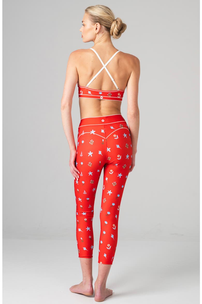 Red Tides High-Waisted 7/8 Leggings, Alternate, color, Red