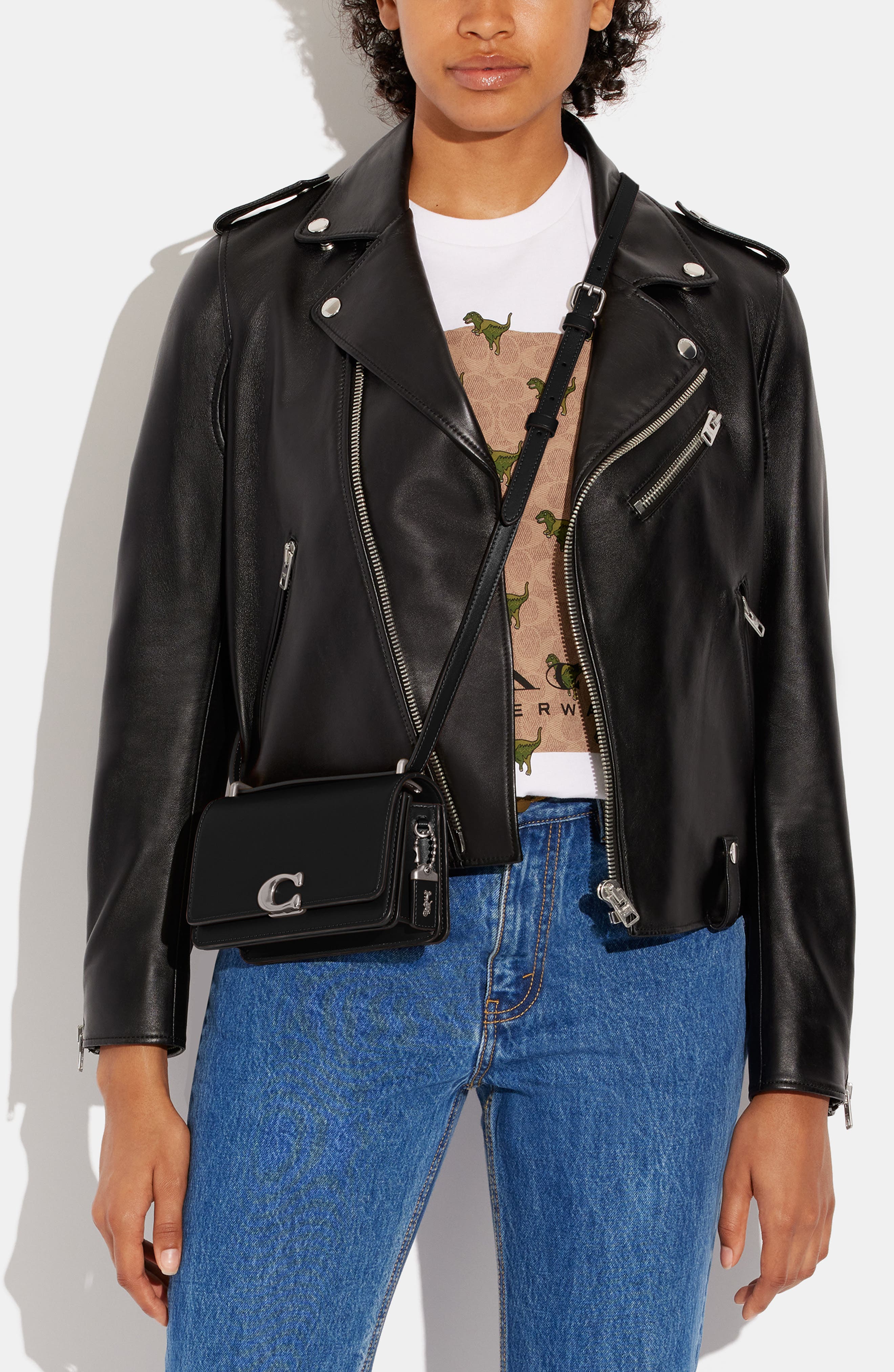 COACH Bandit Leather Crossbody Bag, Alternate, color, 