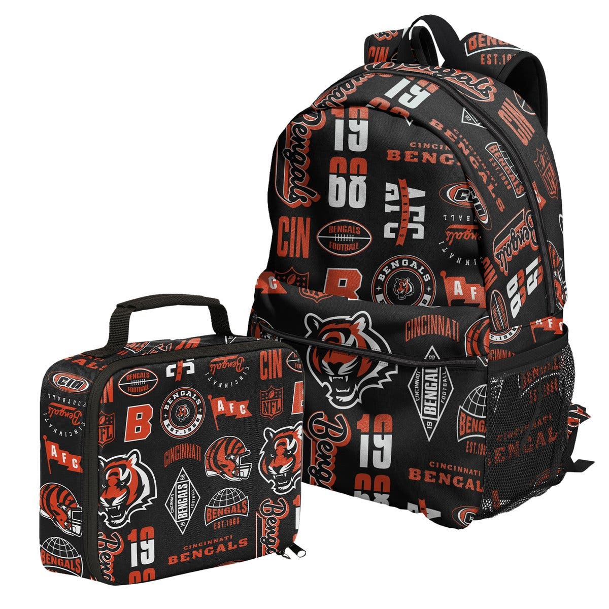 Cincinnati Bengals Backpack and Lunchbox Set, Main, color, Black