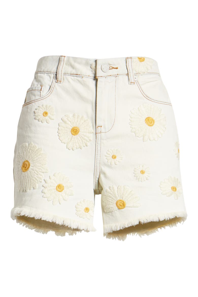 Daisy Duke Embroidered Denim Shorts, Alternate, color, DAISY LIGHT WASH