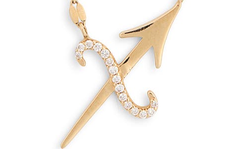 Lana 14k Gold Diamond Zodiac Sagittarius Pendant Necklace In Gold
