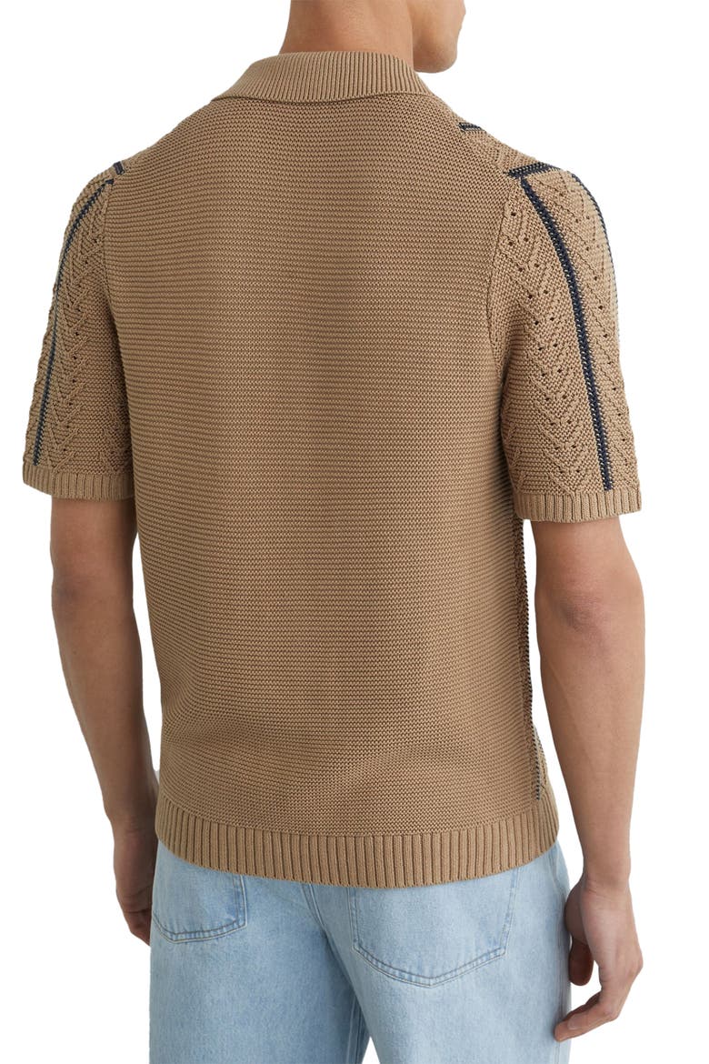 Ellingham Striped Short Sleeve Sweater, Alternate, color, LIGHT CAMEL