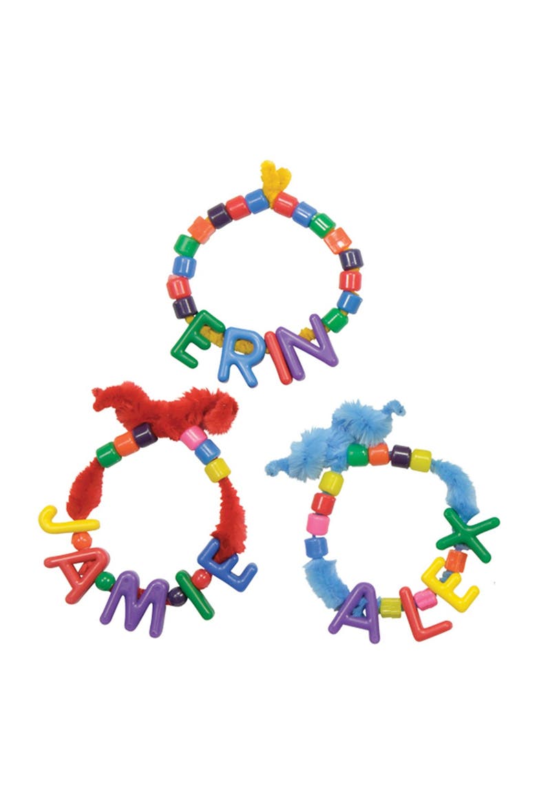 Manuscript Lacing Letter Beads - 288 Pieces, Alternate, color, Multicolored
