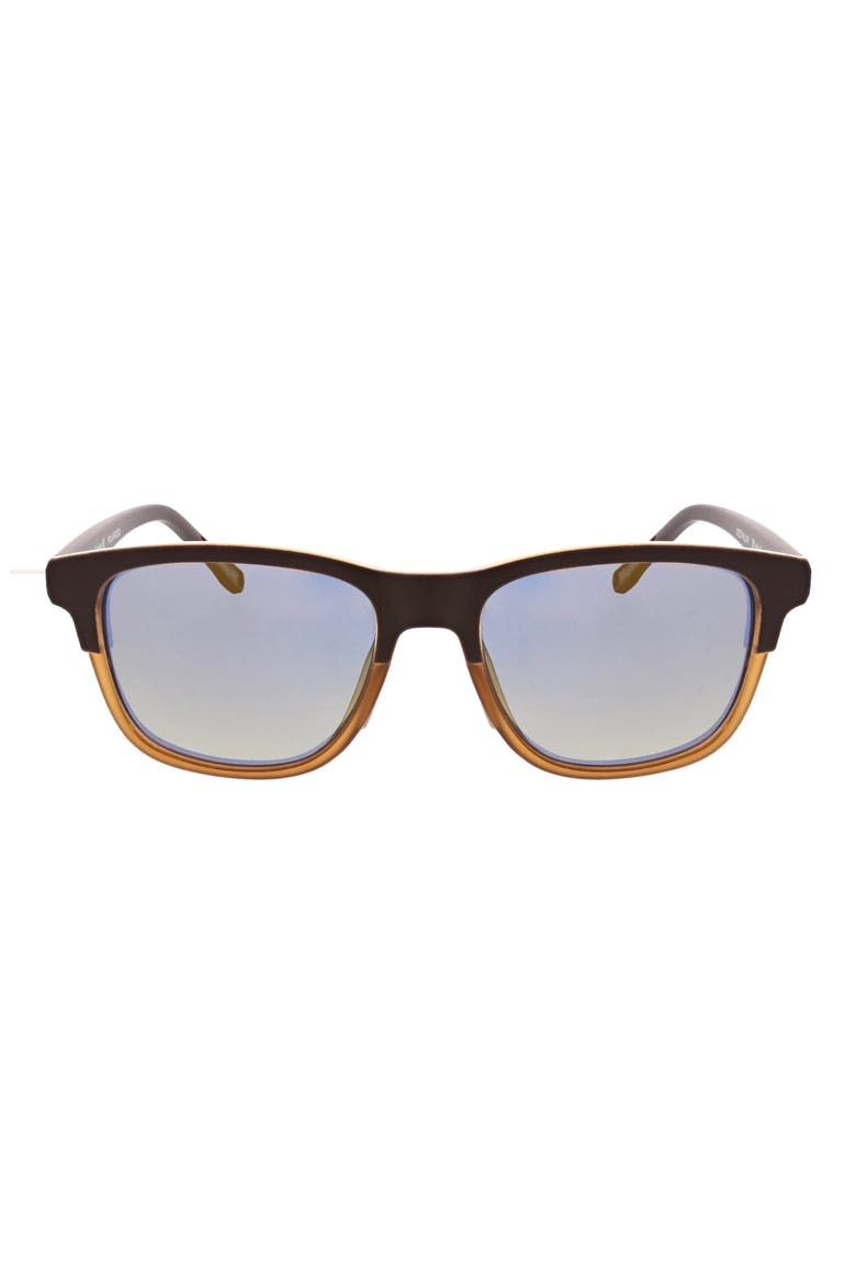 55mm Polarized Square Sunglasses, Main, color, BROWN