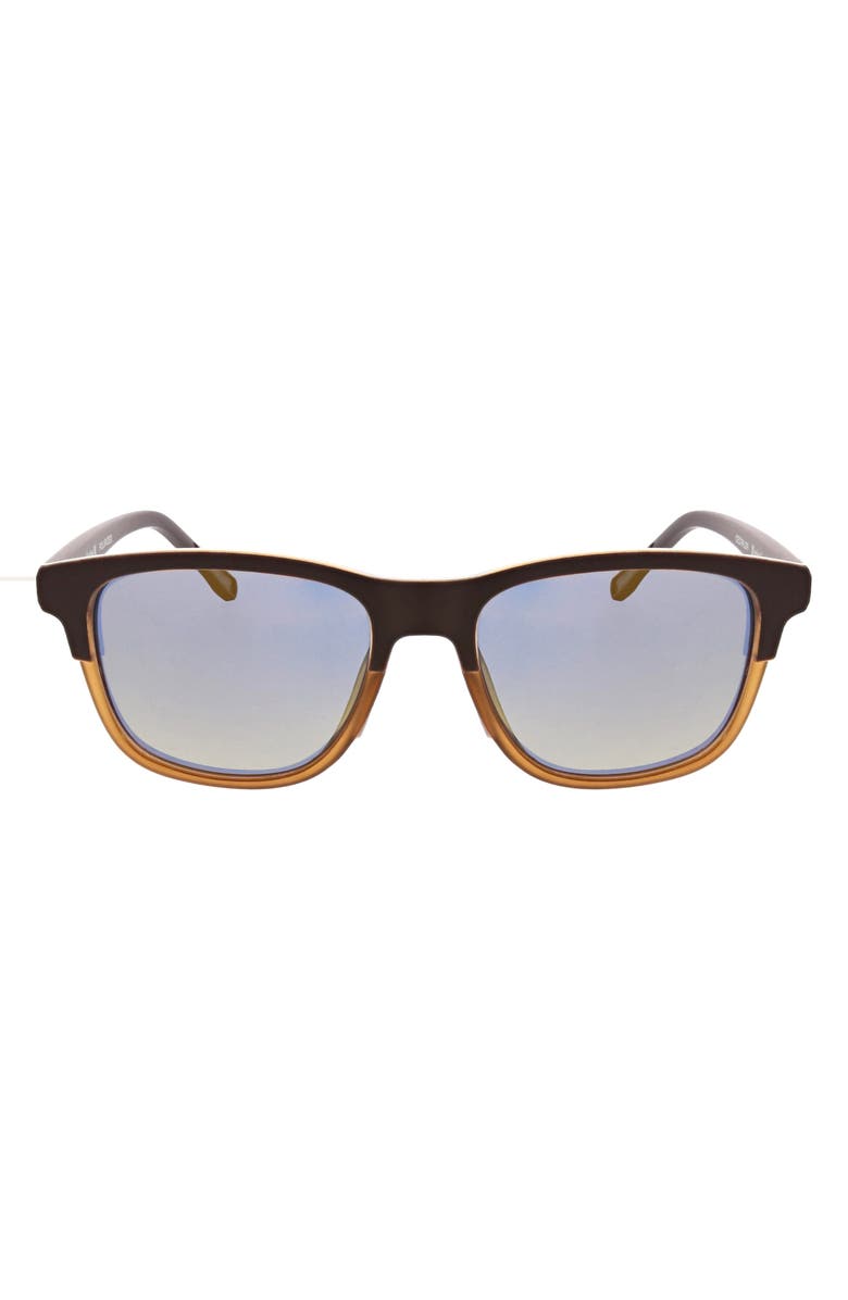 Hurley 55mm Polarized Square Sunglasses, Main, color, Brown