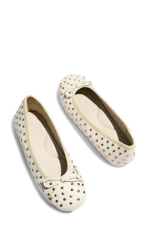 Yosi Samra Stella Stud Ballet Flat In White