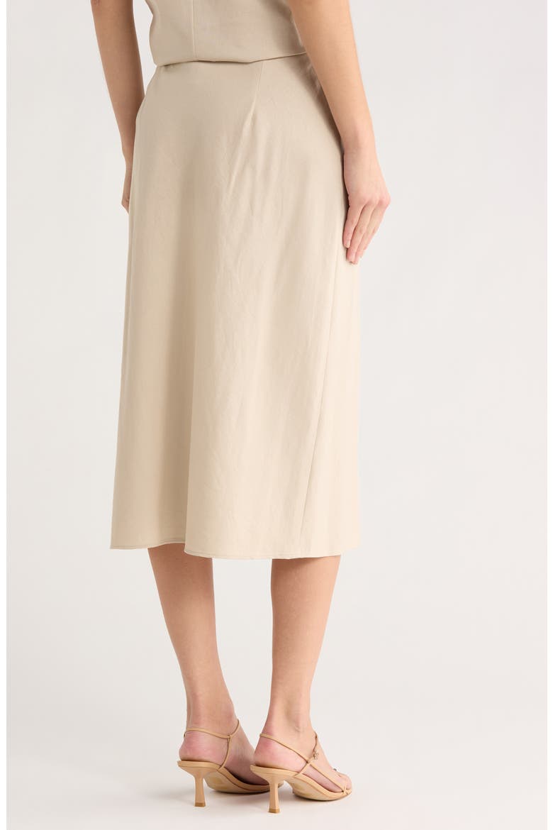 Linen Blend Slip Skirt, Alternate, color, COBBLESTONE
