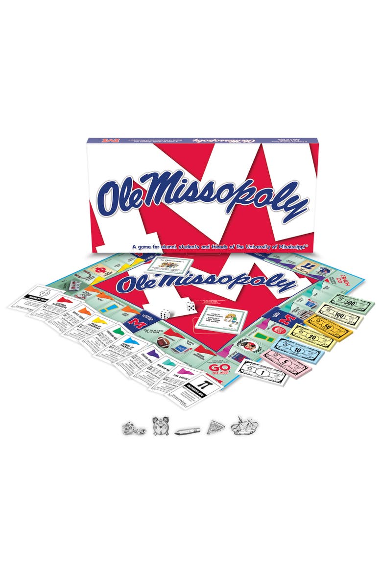 University of Mississippi Ole Missopoly Monopoly Board Game, Main, color, Multicolored