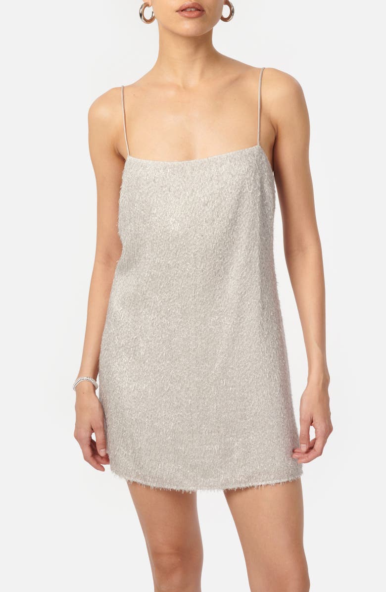 CAMI NYC Rin Metallic Silk Blend Chiffon Minidress, Alternate, color,