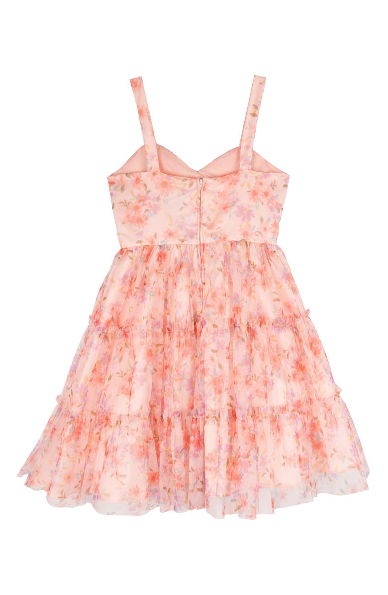 Rare Editions Kids' Floral Tiered Tulle Party Dress, Alternate, color,