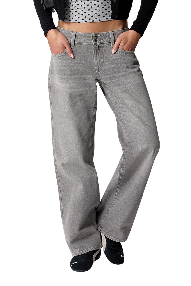 Zoe Low Rise Girlfriend Jeans, Main, color, GRAY
