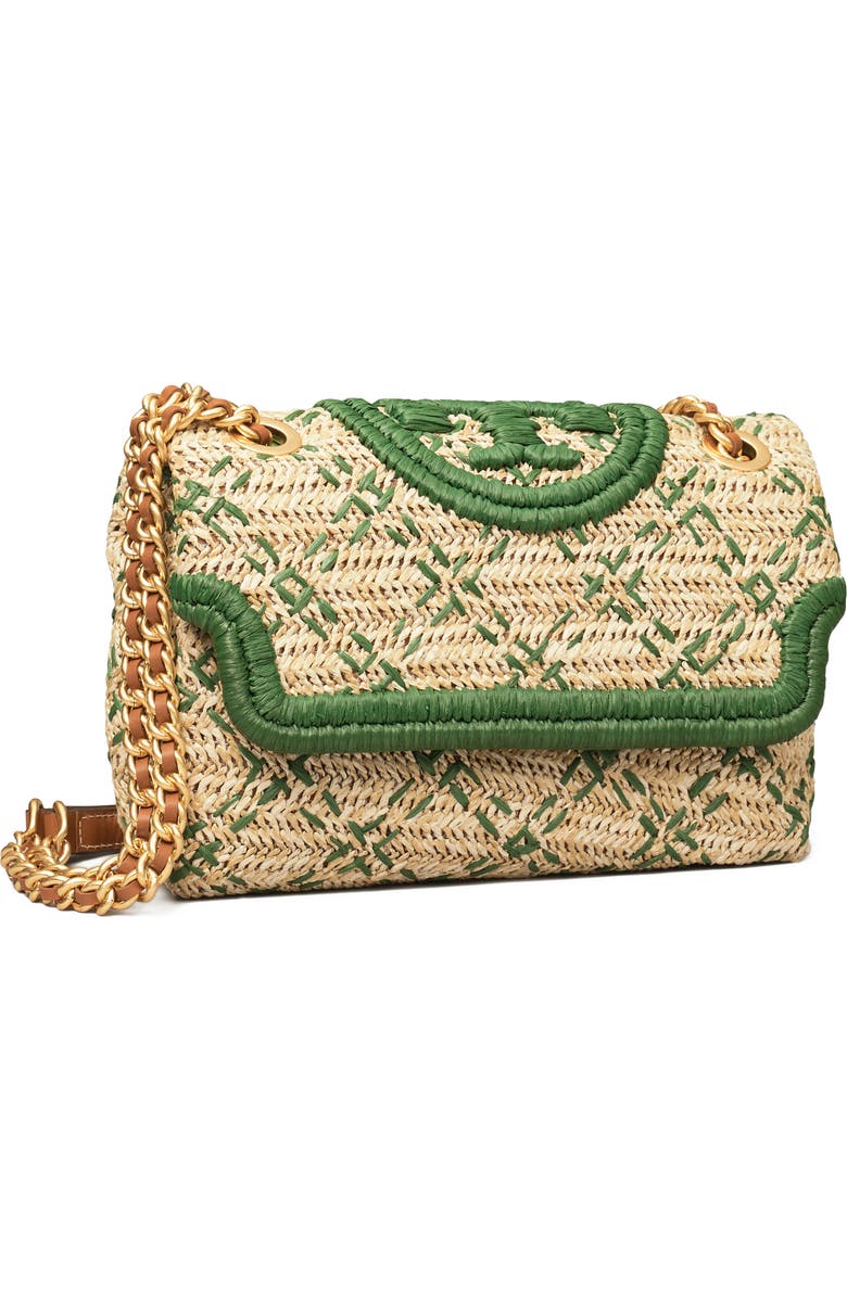 Tory Burch Small Fleming Straw Crossbody Bag, Alternate, color,
