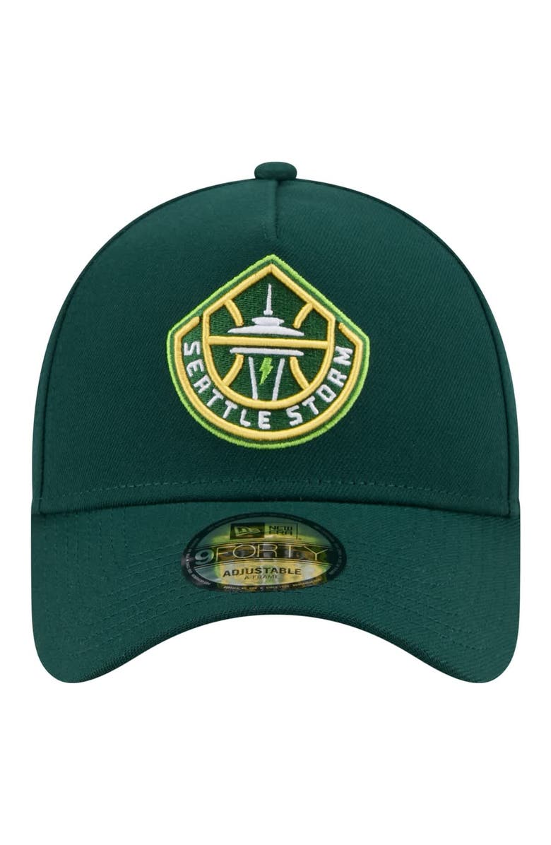 New Era Men's New Era Green Seattle Storm Core Logo A-Frame 9FORTY Adjustable Hat, Alternate, color, Green