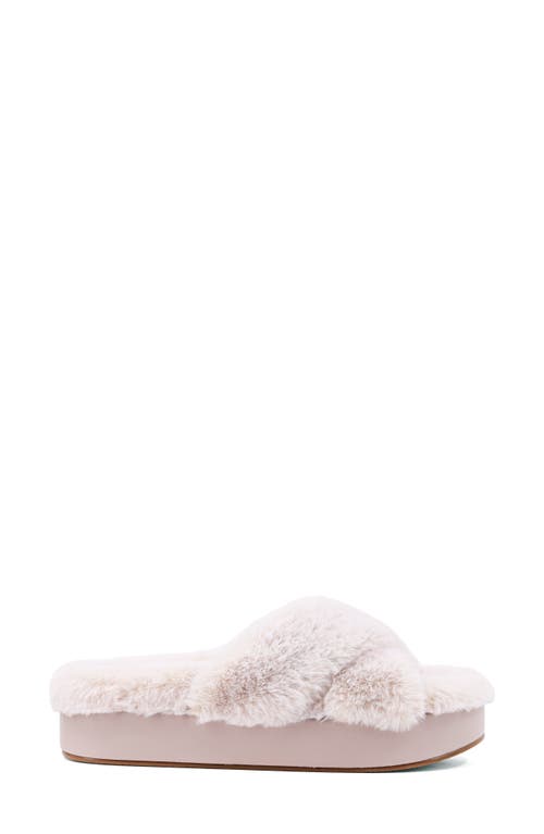 Shushop Juliet Faux Fur Slide Sandal In Neutral