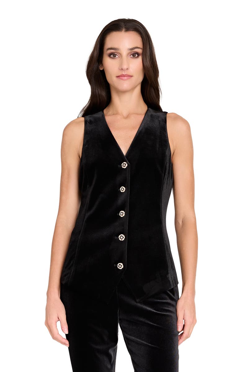 Tahari ASL Velvet Straight Leg Pants, Alternate, color, Black