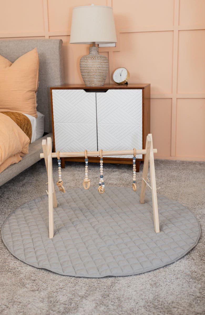 Poppyseed Play Round Linen Play Mat, Alternate, color, Gray