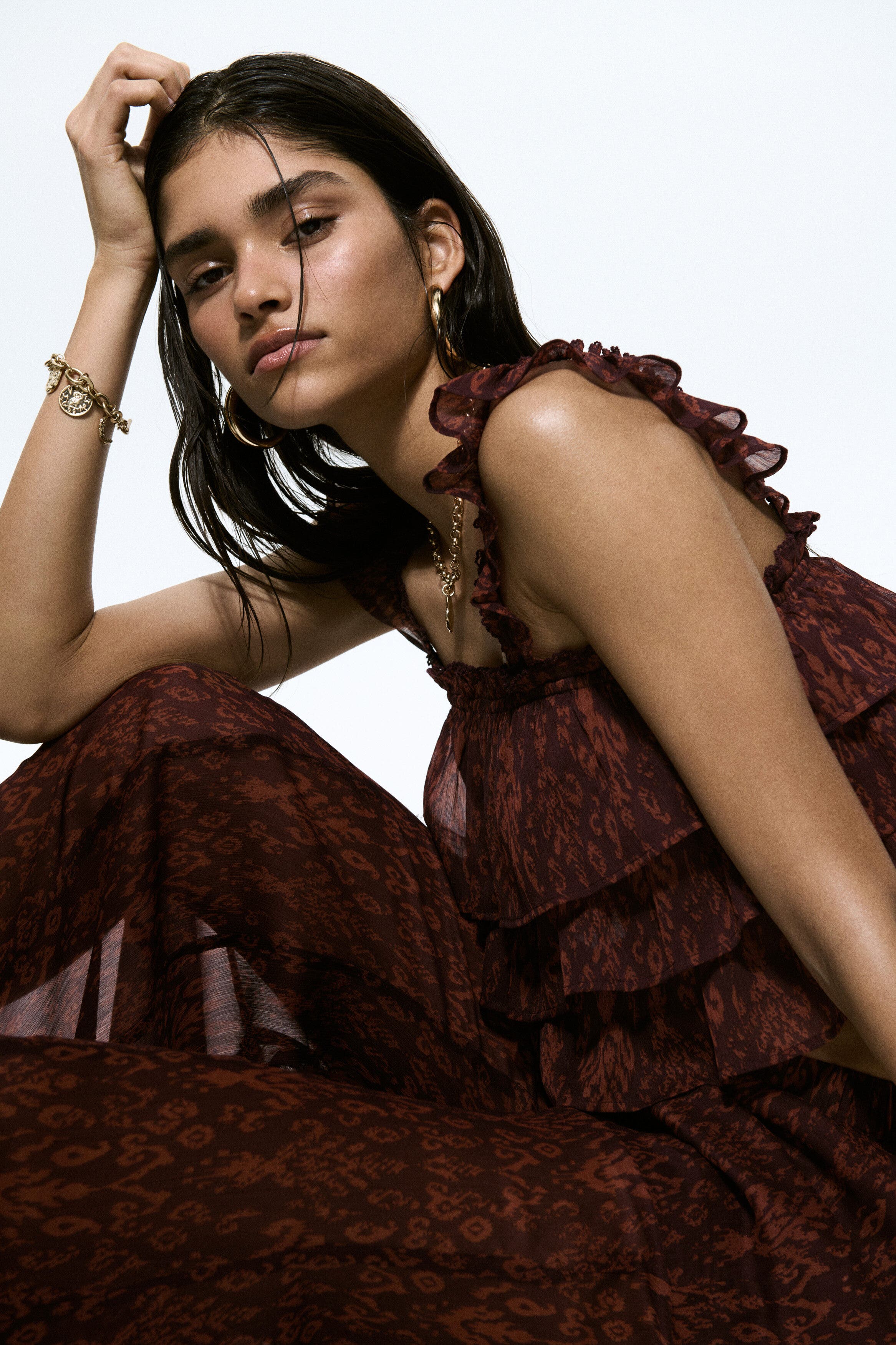 Flared crinkled pants - image 2