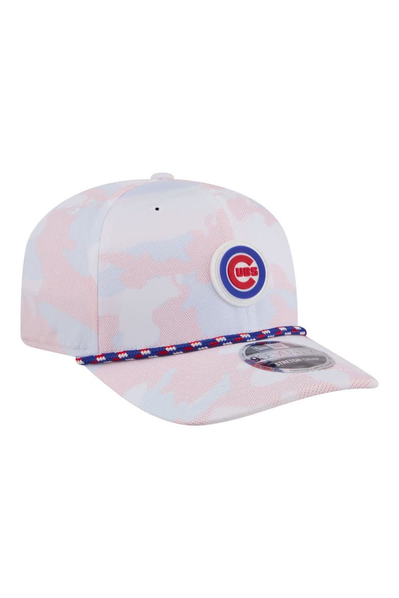 Men's New Era  White Chicago Cubs Camo Rope 9SEVENTY Adjustable Hat, Alternate, color, White