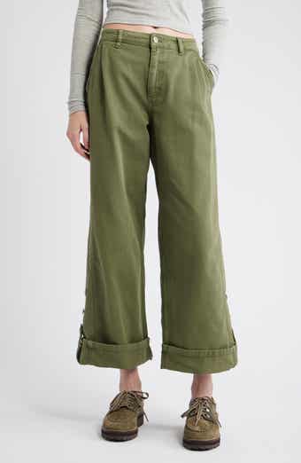 Damson Madder Wylie Button Cuff Wide Leg Organic Cotton Jeans