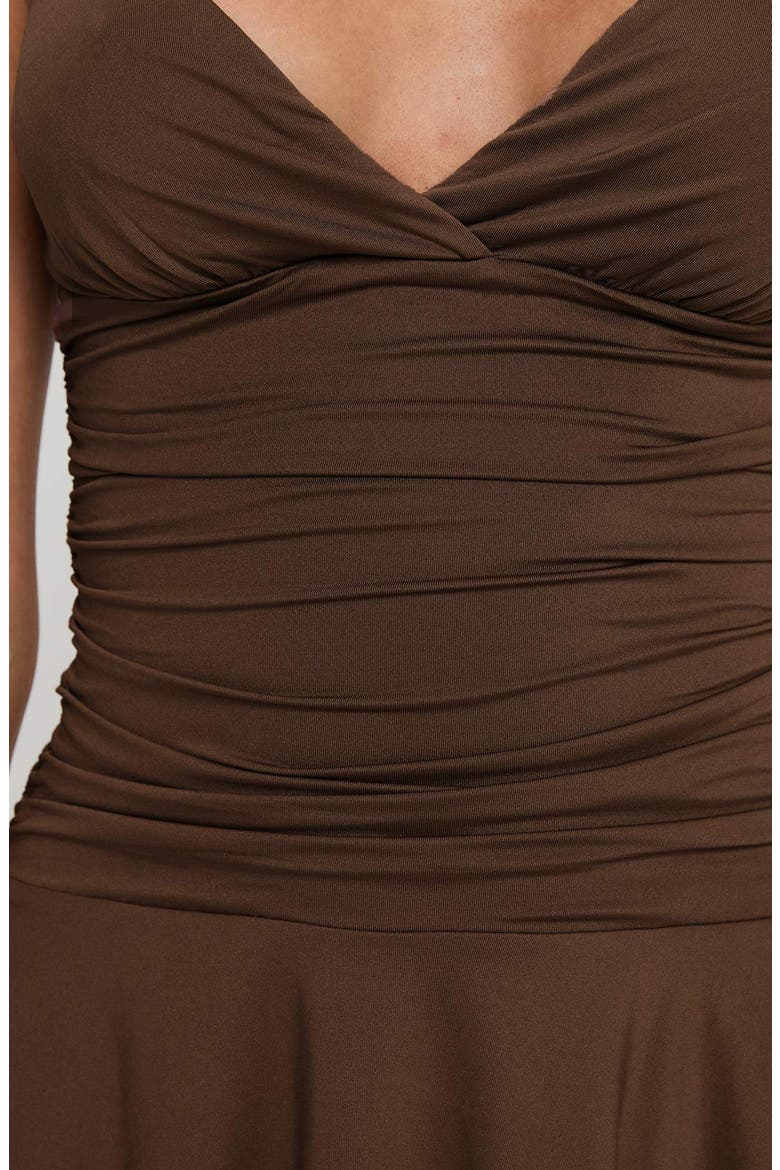 Andersson Ruched Minidress, Alternate, color, DARK BROWN