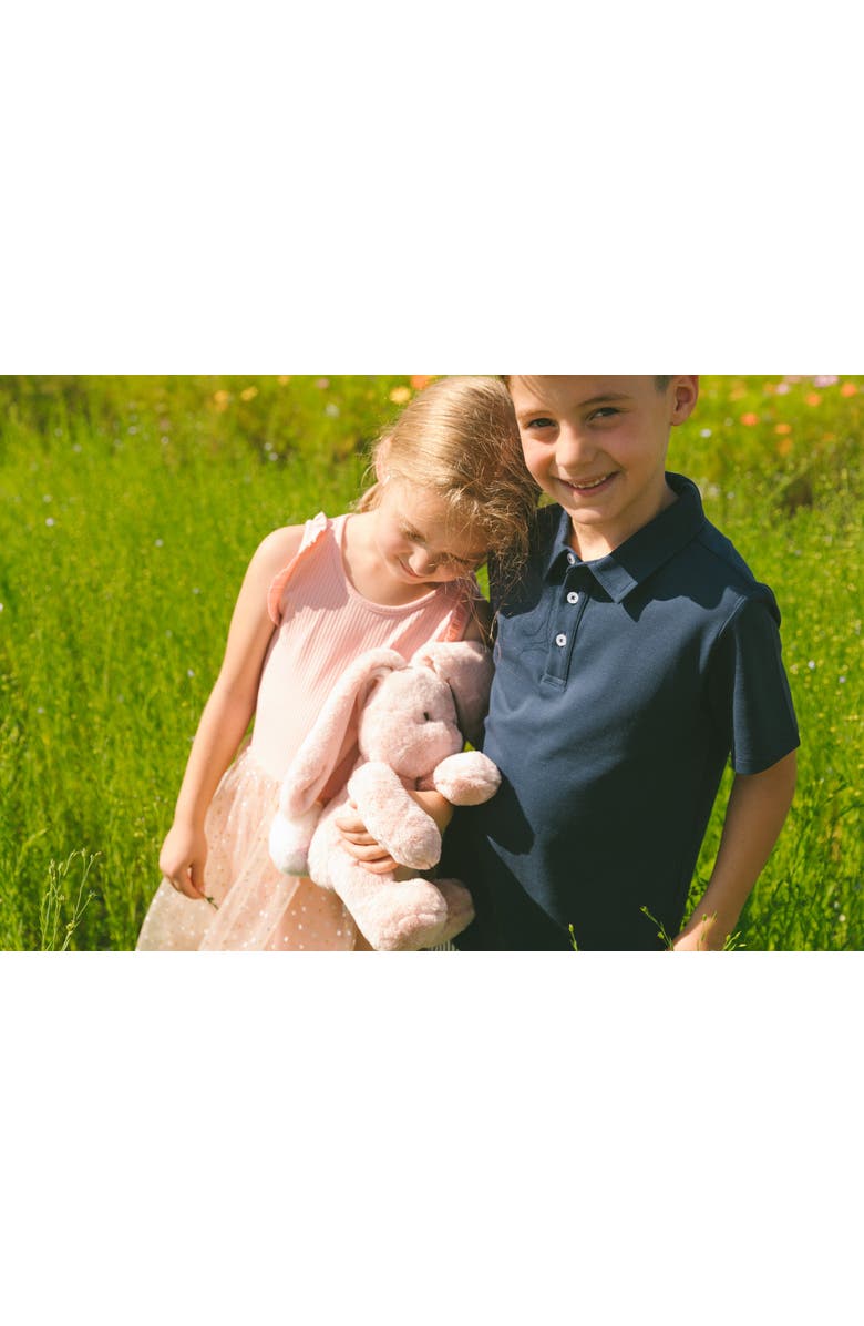 Deux par Deux Little Girl's Bi-Material Dress With Printed Dots On Mesh Skirt Warm Old Pink, Alternate, color, 