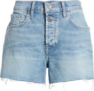 7 For All Mankind Monroe High Waist Nonstretch Denim Cutoff Shorts