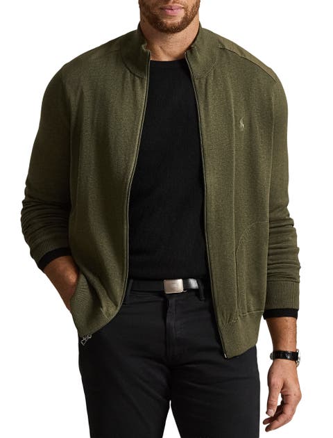 Big & Tall Zip-Front Hybrid Sweater