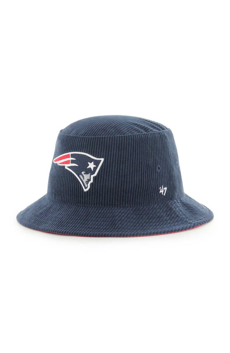 '47 Men's '47 Navy New England Patriots Thick Cord Bucket Hat, Main, color, Navy