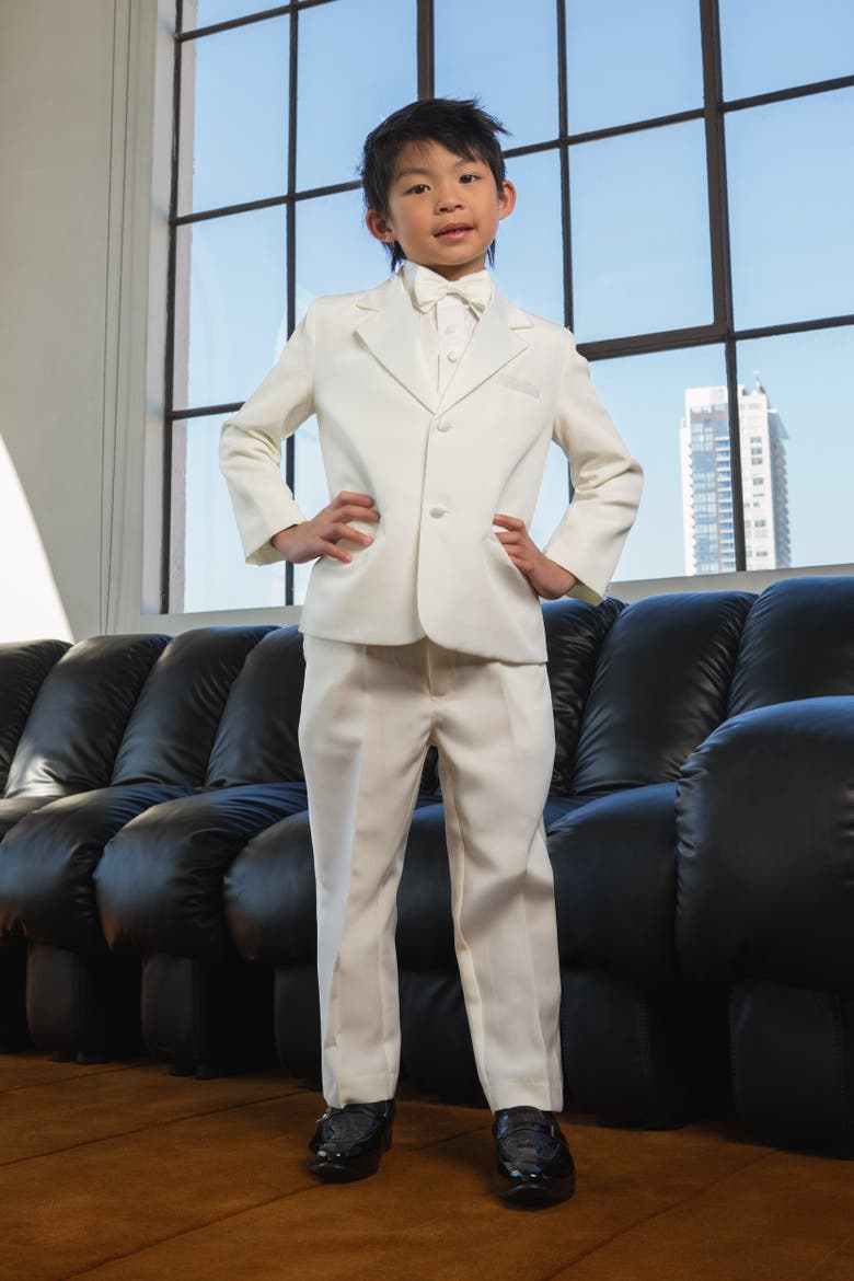 Kids' Bond 5-Piece Tuxedo, Alternate, color, Ivory