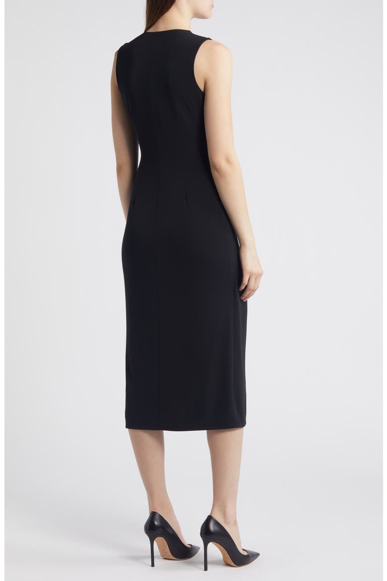 Faux Wrap Sleeveless Jersey Midi Dress, Alternate, color, ANNE BLACK