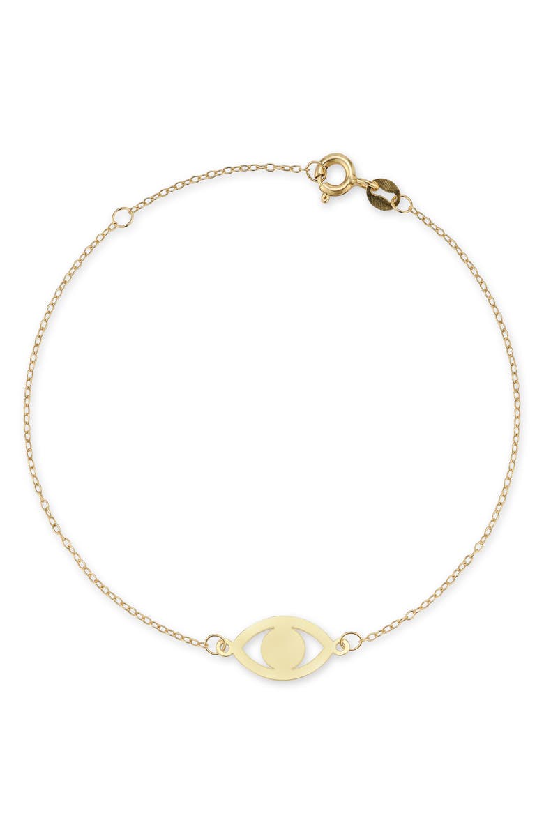 Ember Fine Jewelry 14K Gold Evil Eye Bracelet, Main, color, Gold