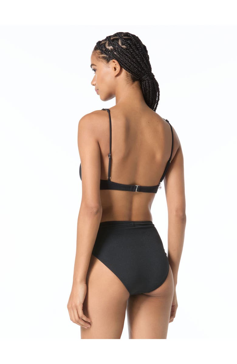 MICHAEL Michael Kors Oval Link Crepe Solids Bralette Swim Top, Alternate, color,