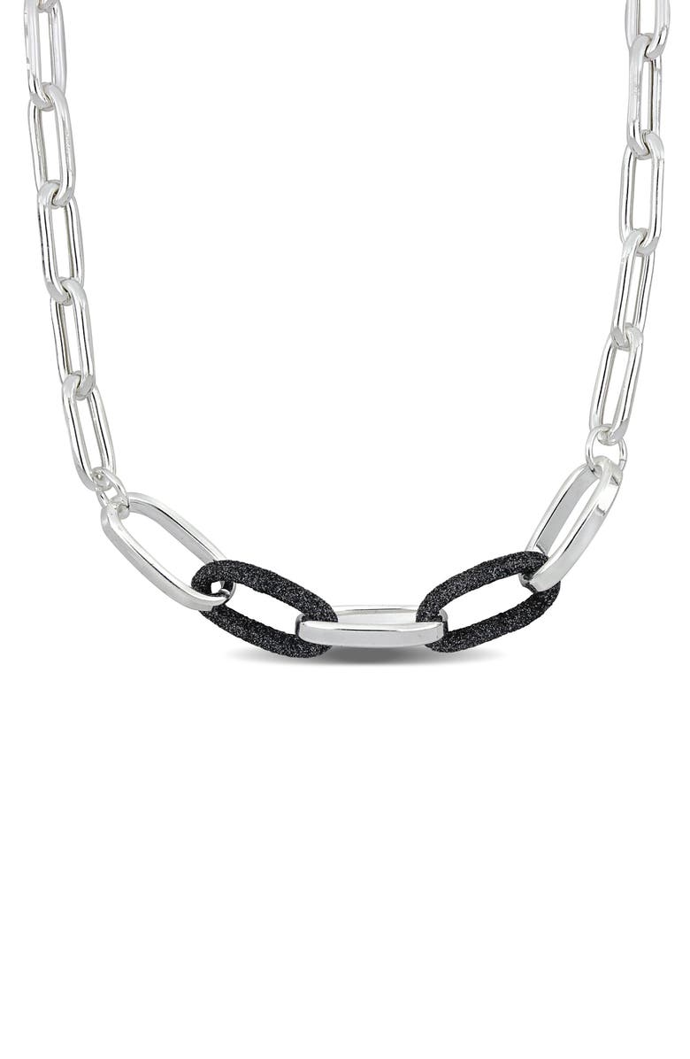 DELMAR Contrast Enamel Oval Link Chain Necklace, Main, color, 