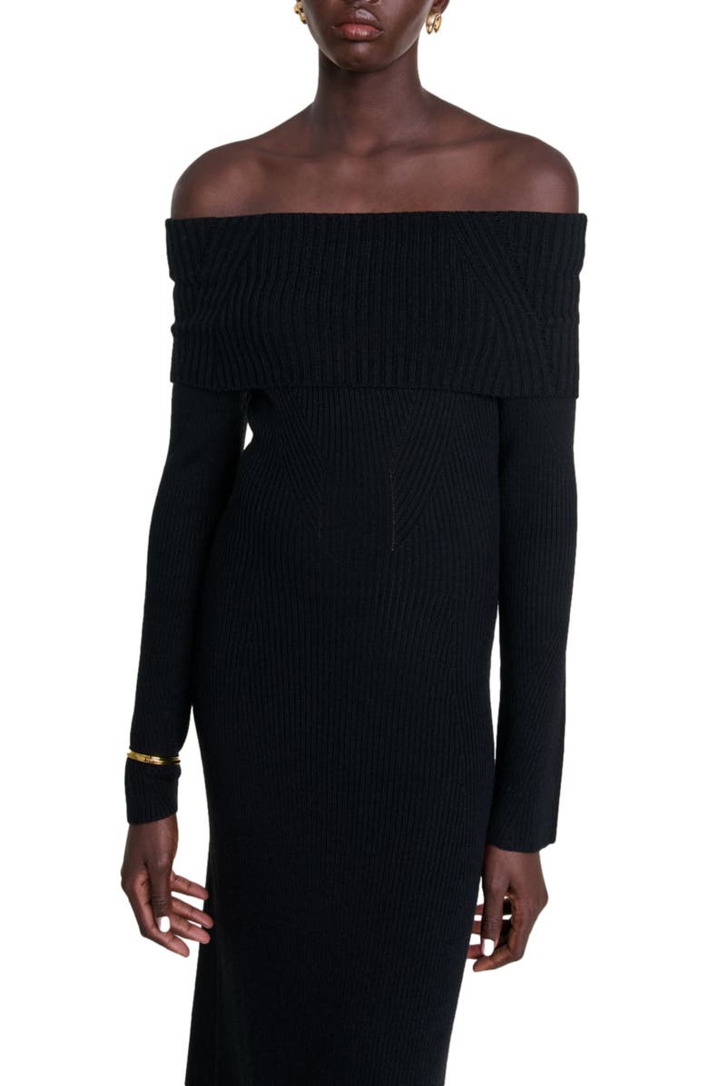 maje Knit maxi dress, Alternate, color, 