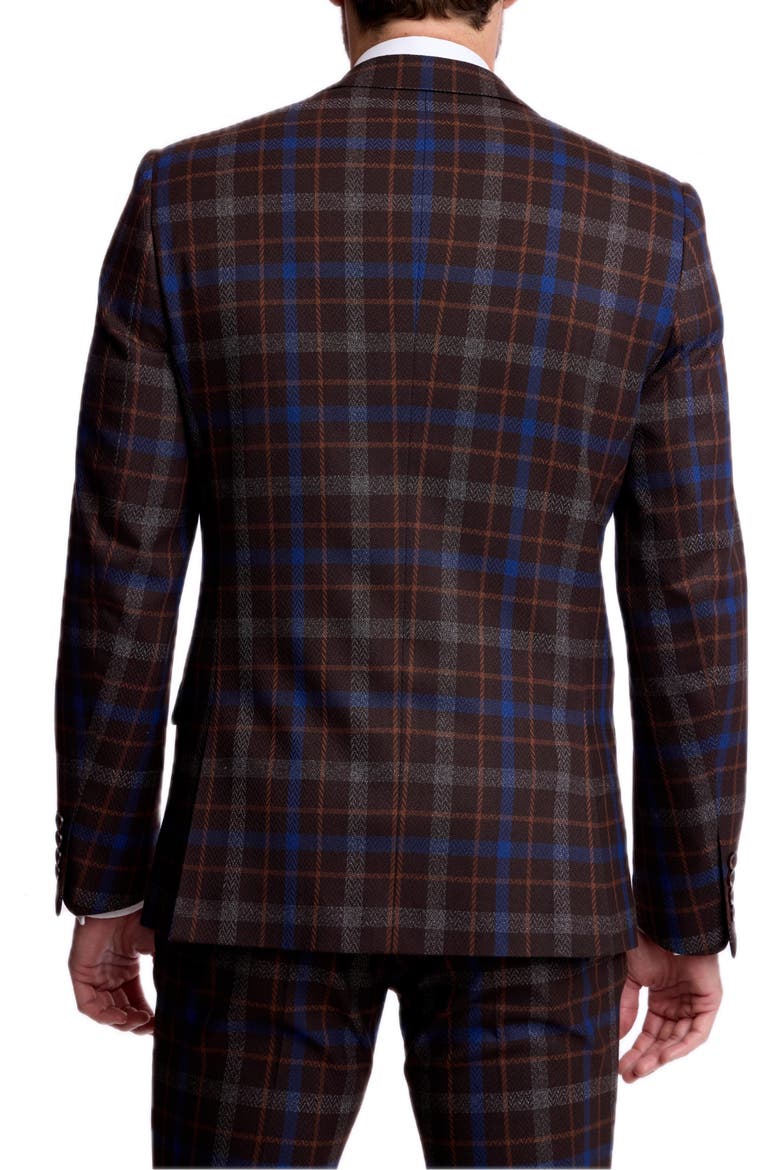Dover Slim Fit Plaid Suit Jacket, Alternate, color, CHOCOLATE ROYAL RUST CHECK
