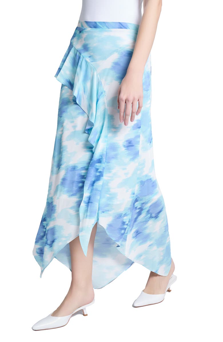 Jones New York Ruffle Handkerchief Hem Midi Skirt, Alternate, color, 