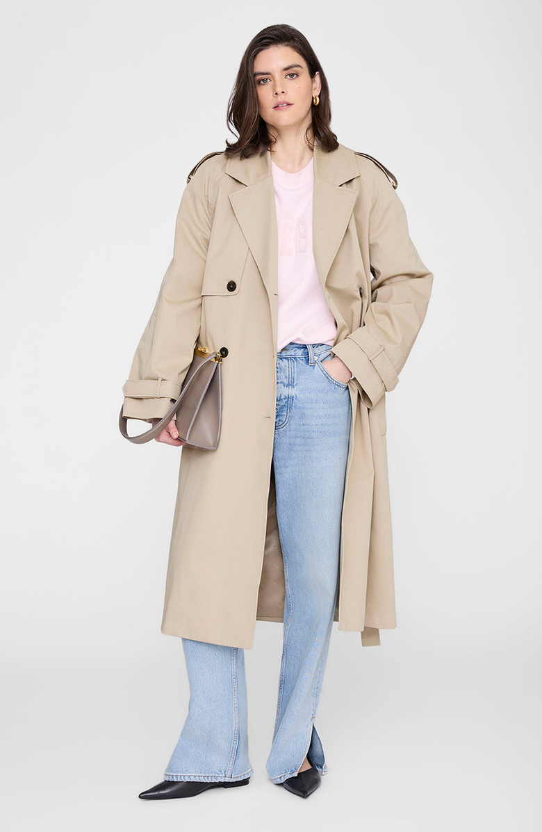 ANINE BING Spencer Crewneck Pullover Sweatshirt, Alternate, color, Powder Pink