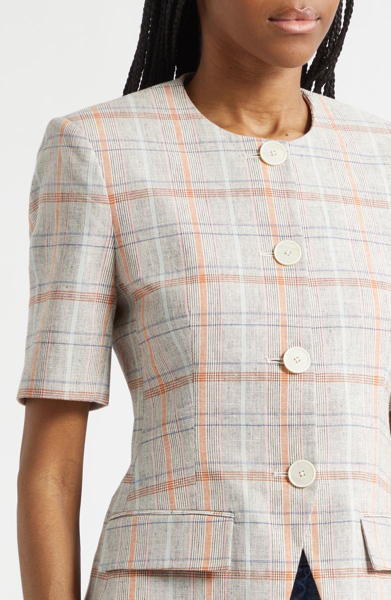 Veronica Beard Bodie Plaid Jacket, Alternate, color, Muted Clay Multi