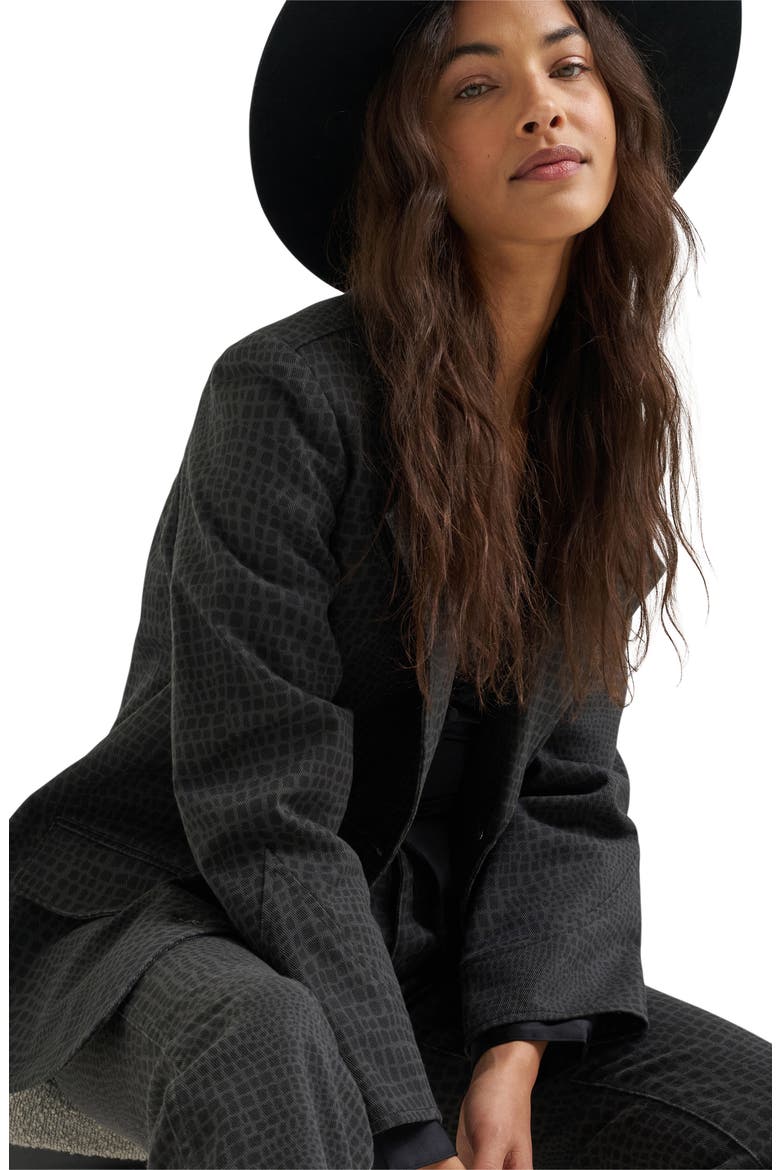 Croc Embossed Blazer, Alternate, color, CROC PRINT
