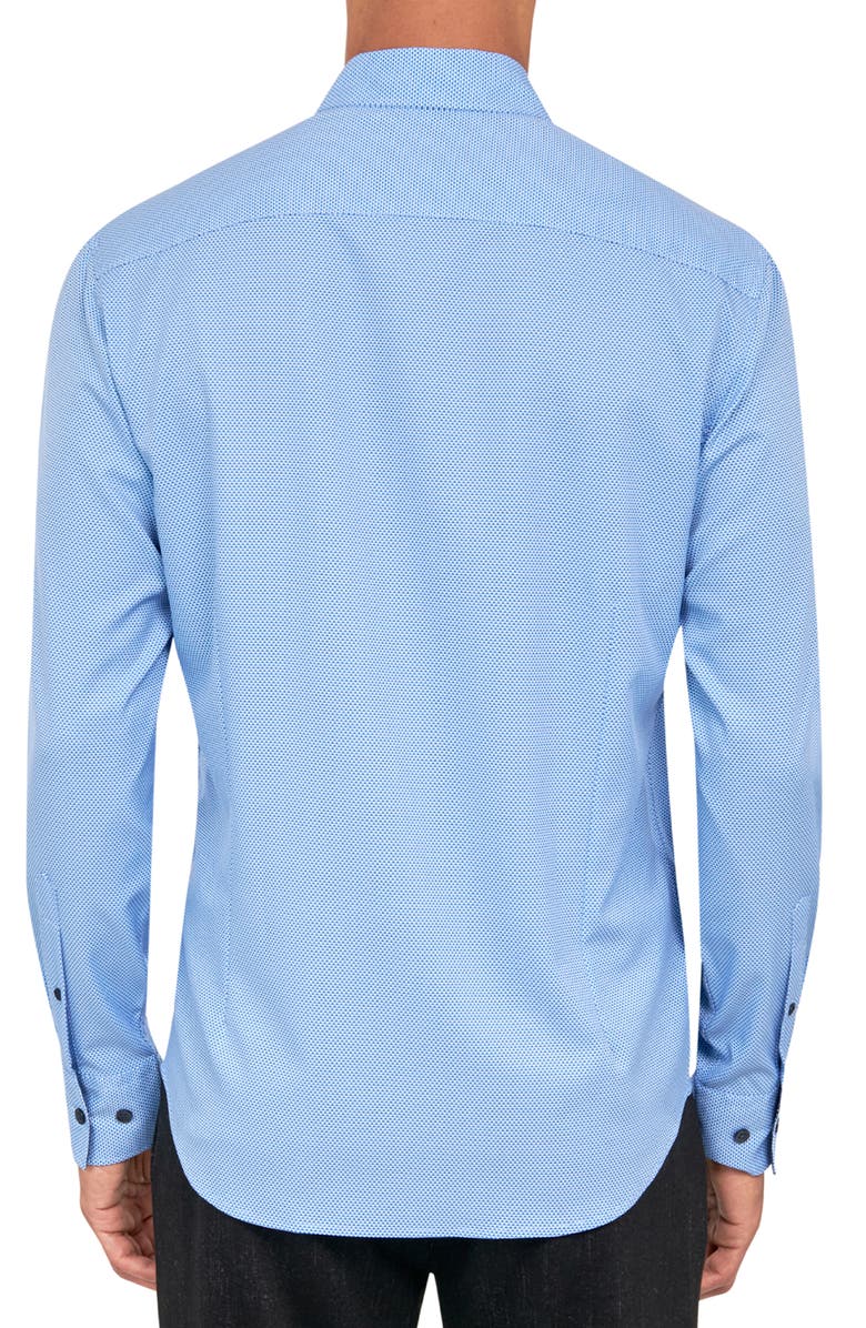 CONSTRUCT Micro Geometric Print Stretch Button-Up Shirt, Alternate, color, Blue