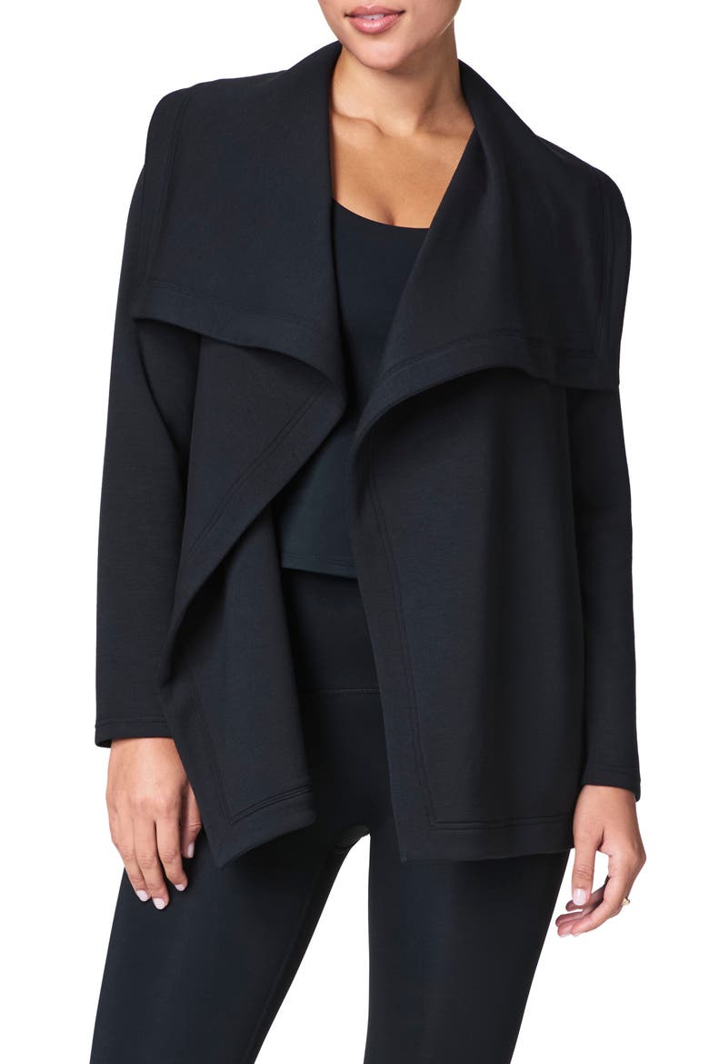 AirEssentials Open Wrap Cardigan, Main, color, VERY BLACK