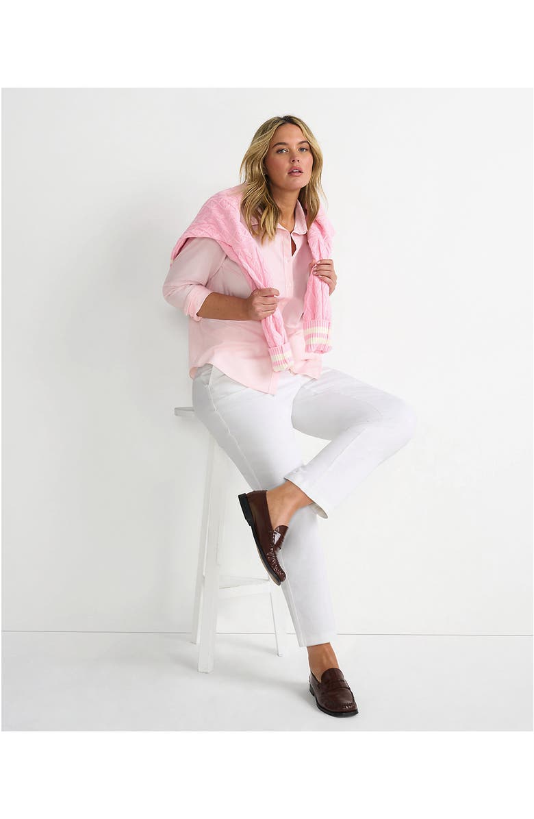 Lands' End Mid Rise Classic Straight Leg Chino Ankle Pants, Alternate, color, White