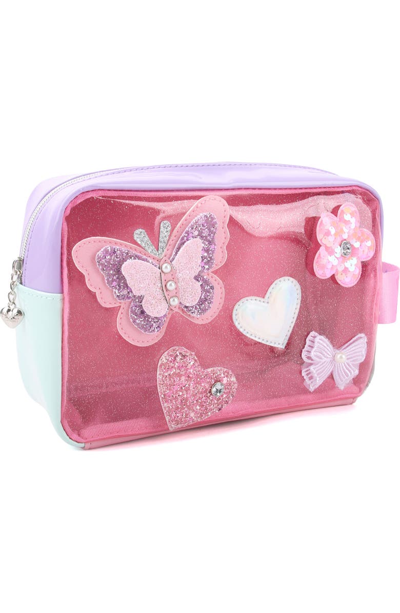 OMG Accessories Kids' Buterfly Embellished Cosmetics Bag, Alternate, color, Pink Multi