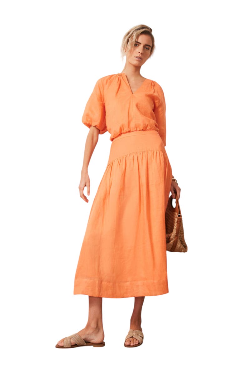 MINT VELVET Drop Waist Maxi Skirt, Alternate, color, Orange