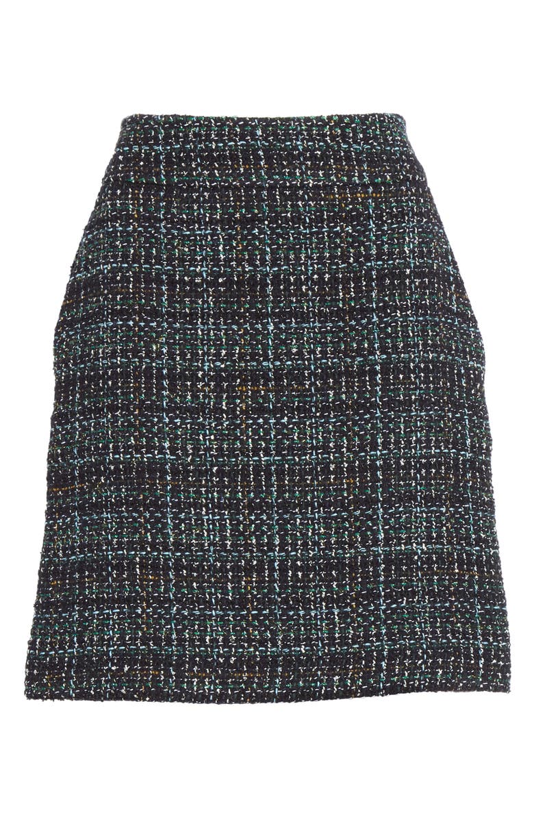 Akris punto Metallic Tweed A-Line Miniskirt, Alternate, color,
