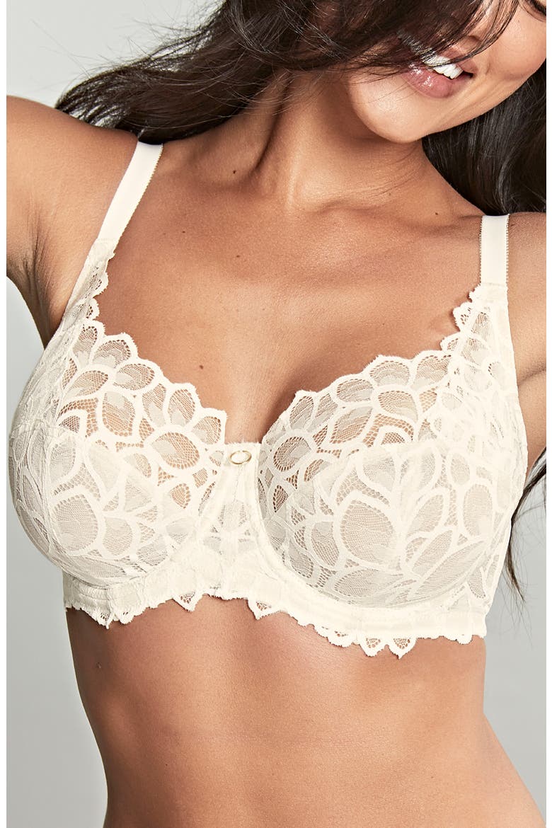 Allure Underwire Stretch Lace Full Coverage Bra, Main, color, IVORY