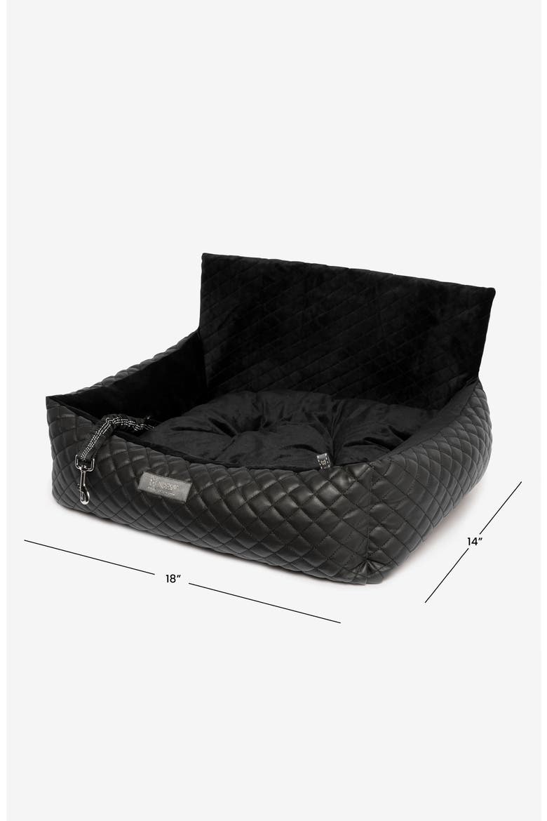 Dog Car Seat in Jet Black Vegan Leather, Alternate, color, Black