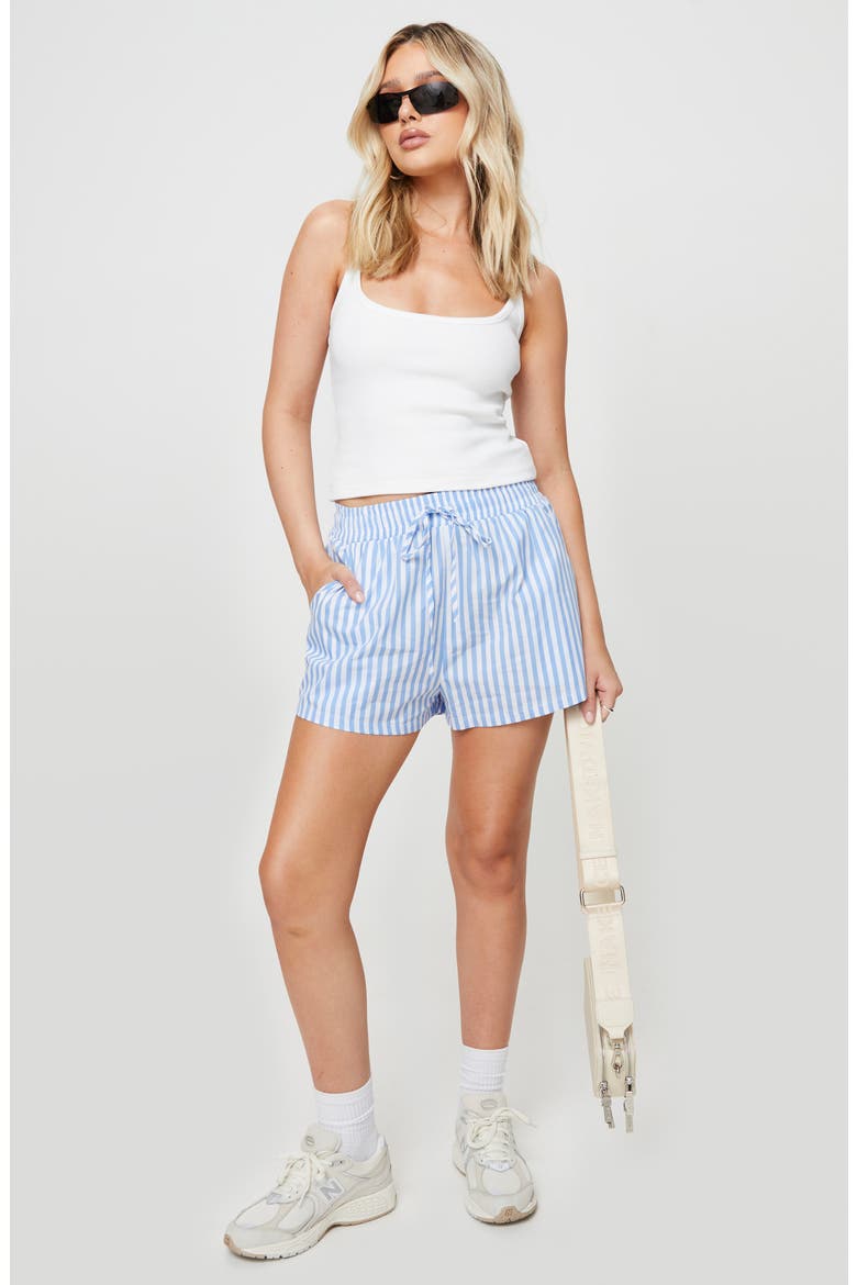 Charmen Stripe Cotton Poplin Boxer Shorts, Alternate, color, BLUE